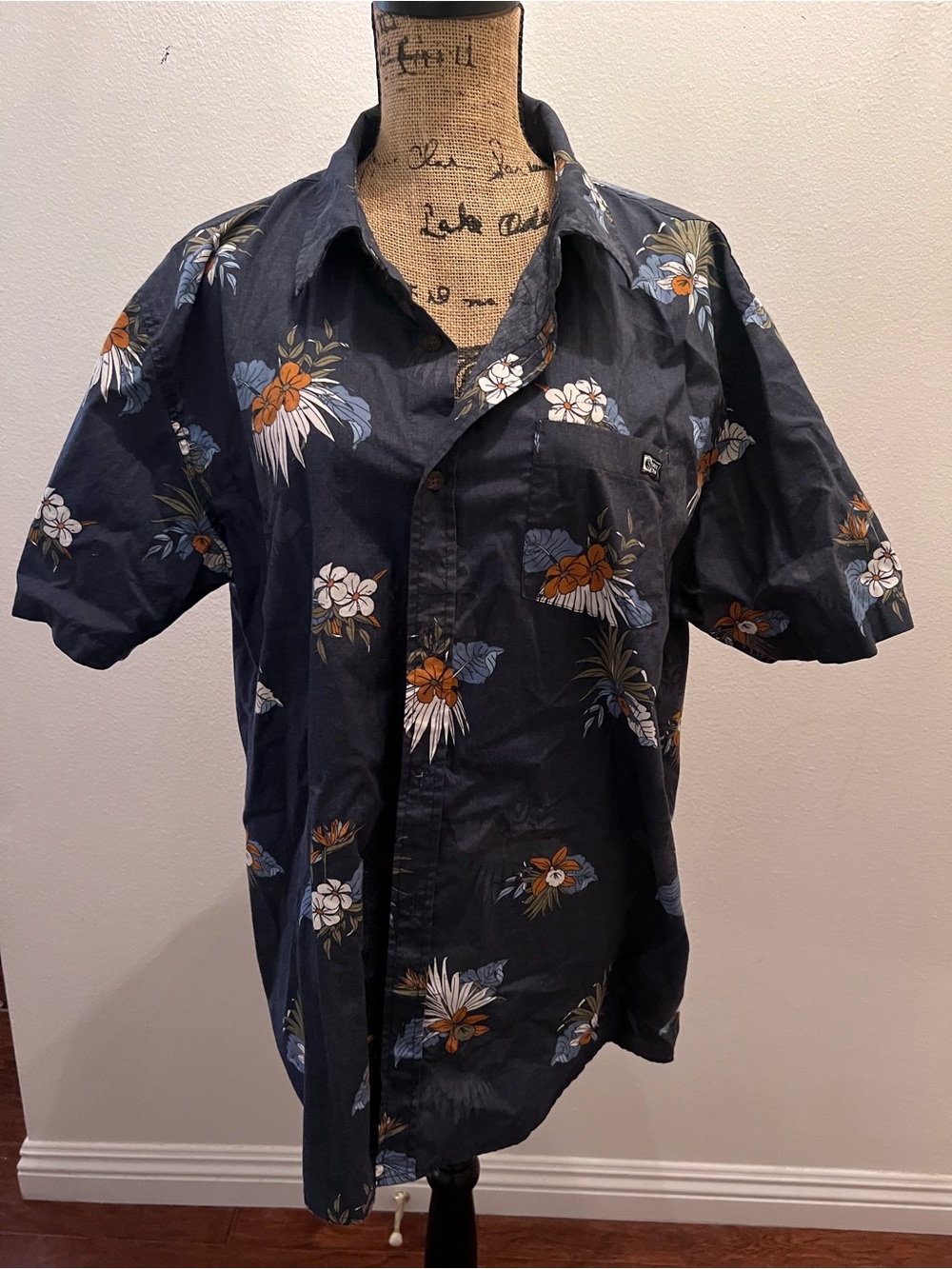 Salty Crew Navy Tropical Floral Button-Down Shirt